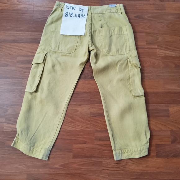 Dylan Cargo Utility Crop Linen Pants Size S - Picture 4 of 8